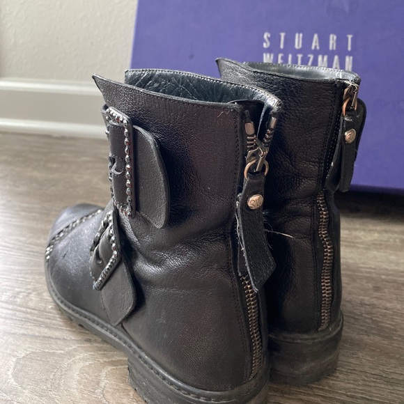Stuart Weitzman Swarovski crystals combat boots - Picture 2 of 5